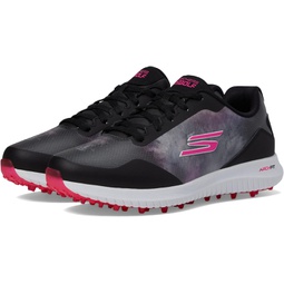 Skechers Golf Womens Go Max Arch Fit Spikeless Golf Shoe Sneaker, Black/Pink Splash Waterproof, 7.5