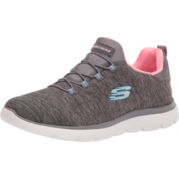 Skechers Womens Athleisure Sneaker, Grey/Coral,6 M US