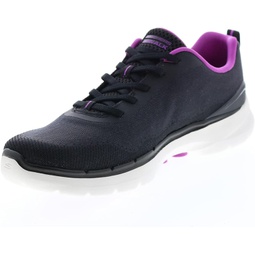 Skechers Womens Go Walk 6 Spring Horizon Athletic Cross Training Shoes 7.5, Black Purple