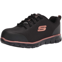 Skechers Womens Lace Up Athletic Safety Toe Industrial Shoe