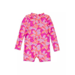 Babys & Little Girls Hibiscus Hype Long-Sleeve Sunsuit