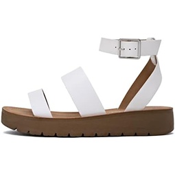 Soda Women Casual Open Toe Two Bands with Ankle Strap Fashion Slide Flat Sandal
