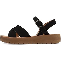 Soda CHESTER ~ Women Flat Sandals Flatform Ankle Buckle Criss Cross Band Straps Sandals Shoes