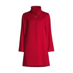 Wool-Cashmere Stand Collar Coat