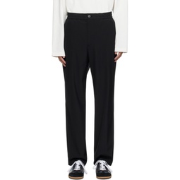 Black Concealed Drawstring Trousers 241221M191022