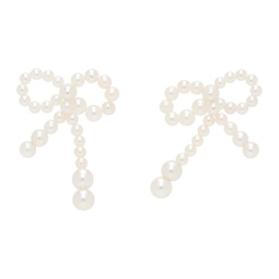 White Rosette de Perles Earrings 241686F009003