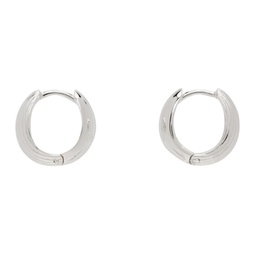 Silver Reversible Hinged Hoop Earrings 241942F022029