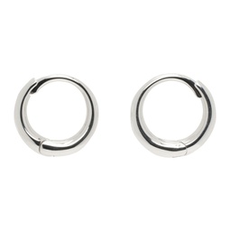 Silver Medium Nouveau Hoop Earrings 241942F022025