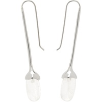Silver Long Dripping Stone Earrings 241942F022037