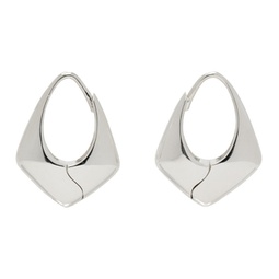Silver Pyramid Hoop Earrings 241942F022002
