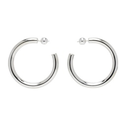 Silver Medium Everyday Hoop Earrings 241942F022019