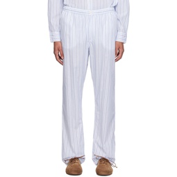 Blue & White Fadi Trousers 241621M191004