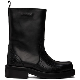 Black Arizona Croco Boots 241621F113001