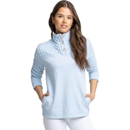 Southern Tide Long Sleeve Kelsea Quilted Heather Pullover