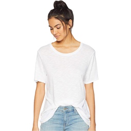 Womens Splendid Zoe Short Sleeve Cotton Modal Slub Crew Neck