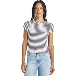 Womens Splendid Benson Striped Short Sleeve Crew Tee