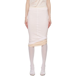 White & Pink Fiordi Reversible Midi Skirt 241301F092008