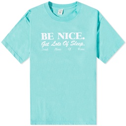 Sporty & Rich Be Nice T-Shirt Faded Teal & White