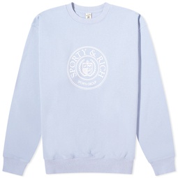 Sporty & Rich Conneticut Crest Crew Sweat Washed Periwinkle