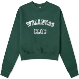 Sporty & Rich Wellness Club Cropped Sweat Forest & White