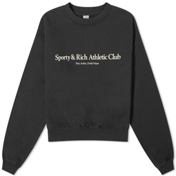 Sporty & Rich Athletic Cropped Sweat Black & Cream