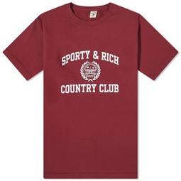 Sporty & Rich Varsity Crest T-Shirt Merlot