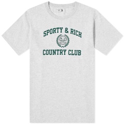 Sporty & Rich Varsity Crest T-Shirt Heather Grey