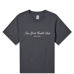 Sporty & Rich Ny Health Cropped T-Shirt Faded Black & White