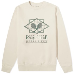 Sporty & Rich NY Racquet Club Crew Sweat Cream & Forest