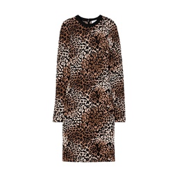Leopard Knit Body-Con Midi-Dress