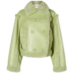 Stand Studio Kristy Faux Shearling Jacket Sage Green