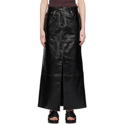 Black Francie Faux-Leather Maxi Skirt 241321F093000