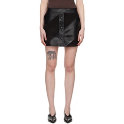 Black Seona Leather Miniskirt 241321F090004