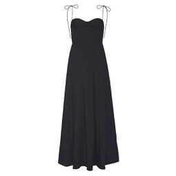 Landry Shoulder-Tie Smocked Maxi Dress