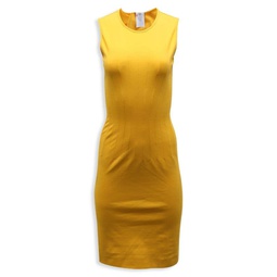 Stella Mccartney Sleeveless Bodycon Dress In Yellow Cotton