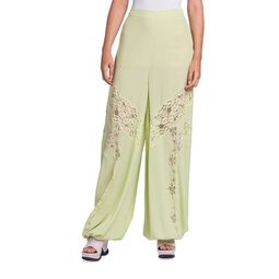 Incrusted Lace Wide-Leg Trousers