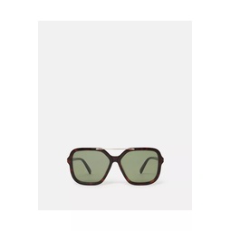 Oversized Square Metal Bar Sunglasses