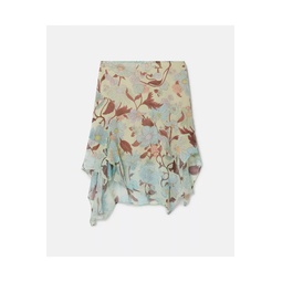Lady Garden Print Silk Chiffon Skirt