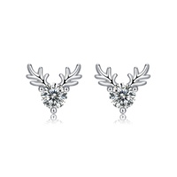 sterling silver with 0.30ctw lab created moissanite antler stud earrings