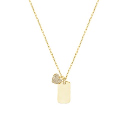 14K Goldplated Sterling Silver & Cubic Zirconia Pendant Necklace