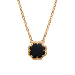 14K Goldplated & Black Mother-Of-Pearl Clover Pendant Necklace