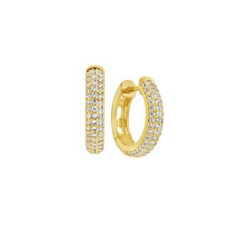 Raquel 14K Goldplated & Cubic Zirconia Hoop Earrings