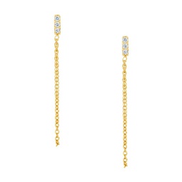 Chelsea 14K Goldplated & Cubic Zirconia Front to Back Earrings