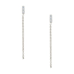 Chelsea Rhodium Plated & Cubic Zirconia Front to Back Earrings