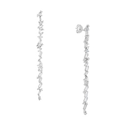Connie Rhodium Plated & Cubic Zirconia Drop Earrings