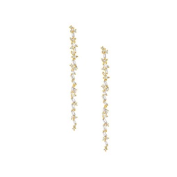 Connie 14K Goldplated & Cubic Zirconia Dangle Cluster Earrings