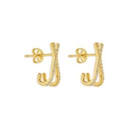 Katie 14K Goldplated & Cubic Zirconia Stud Earrings