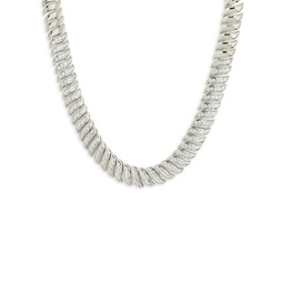 Arabella Silvertone Cubic Zirconia Chain Necklace