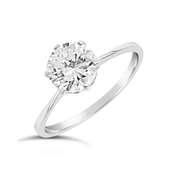 sterling silver solitaire cubic zirconia promise ring