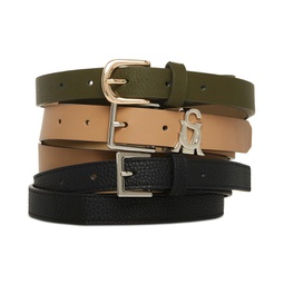 Versatile Womens 3-Pk. Faux-Leather Belts